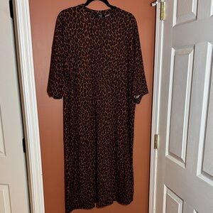 Dressed in LALA Leopard Print Midi Dress - Brown/Black